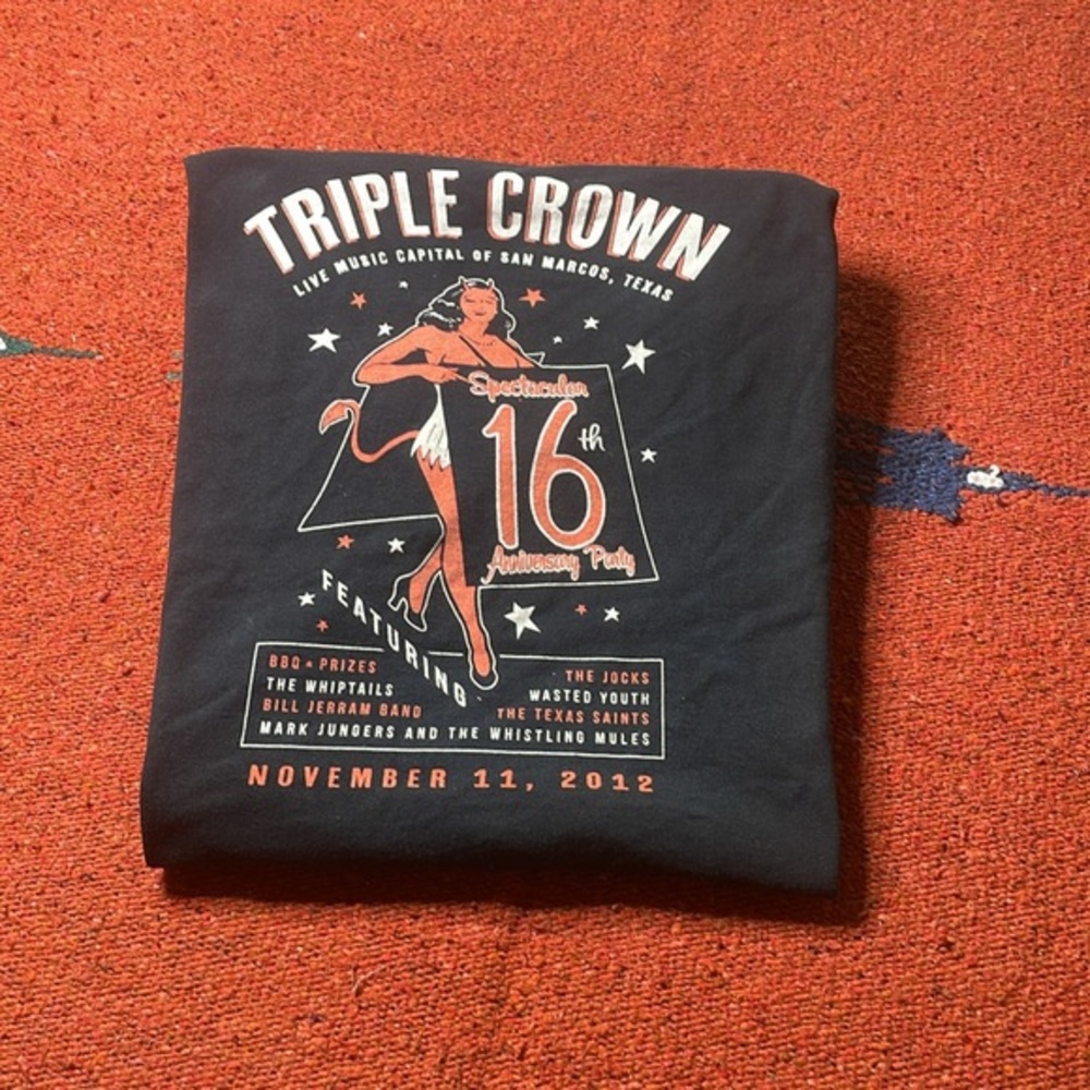 Triple Crown San Marcos Bar‎ Live Music Capital 16th Anniversary Unisex XL Tee